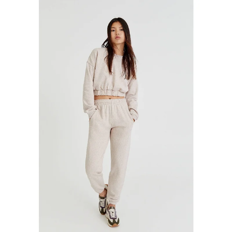 The Best Prices PB Cropped STWD Beige Sweatshirt