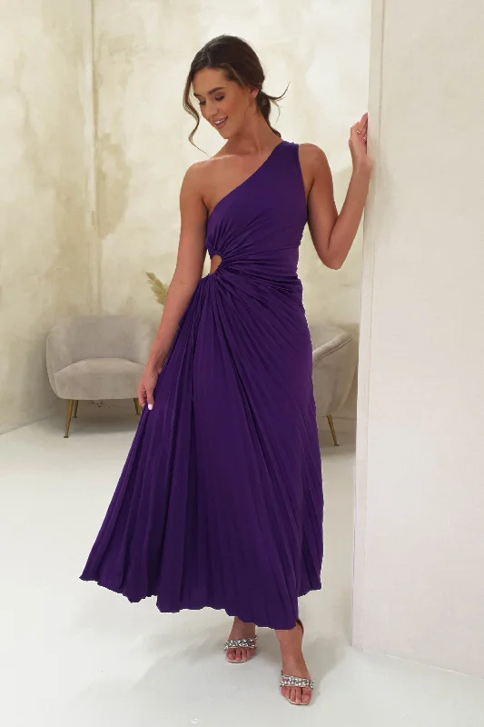 Hot Deal Olsen Pleated Maxi Dress | Deep Purple