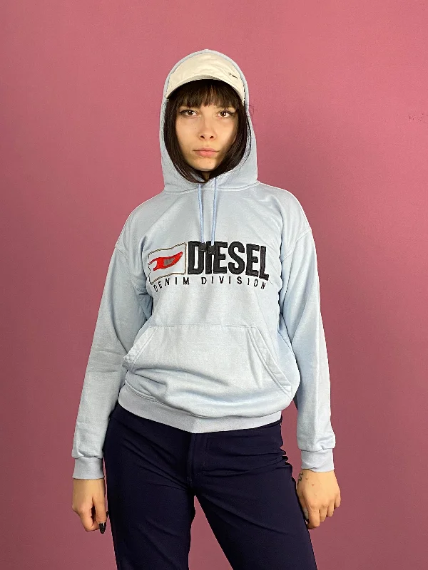 Deep Discounts 90s Diesel Vintage Women's Hoodie - S Blue Cotton Blend