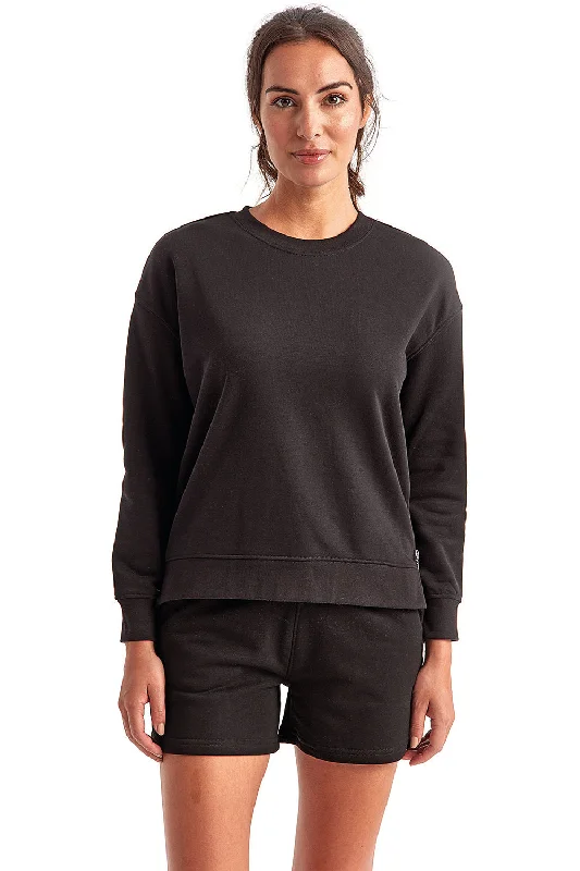 YEAR-End Sale TriDri Womens Billie Side Zip Crewneck Sweatshirt - Black