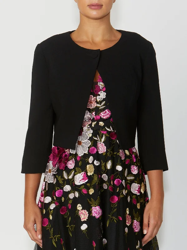 Instant Savings Black Crepe Single Button Jacket