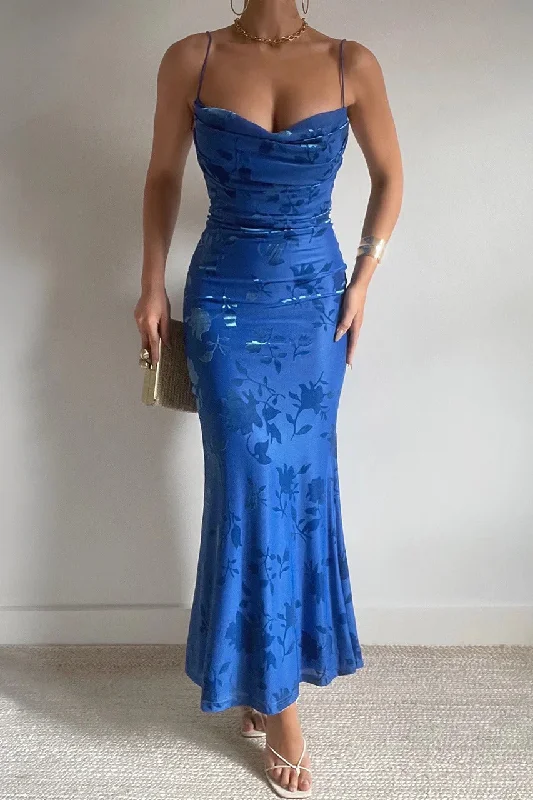 Discount Mania Petoria Maxi Dress - Blue
