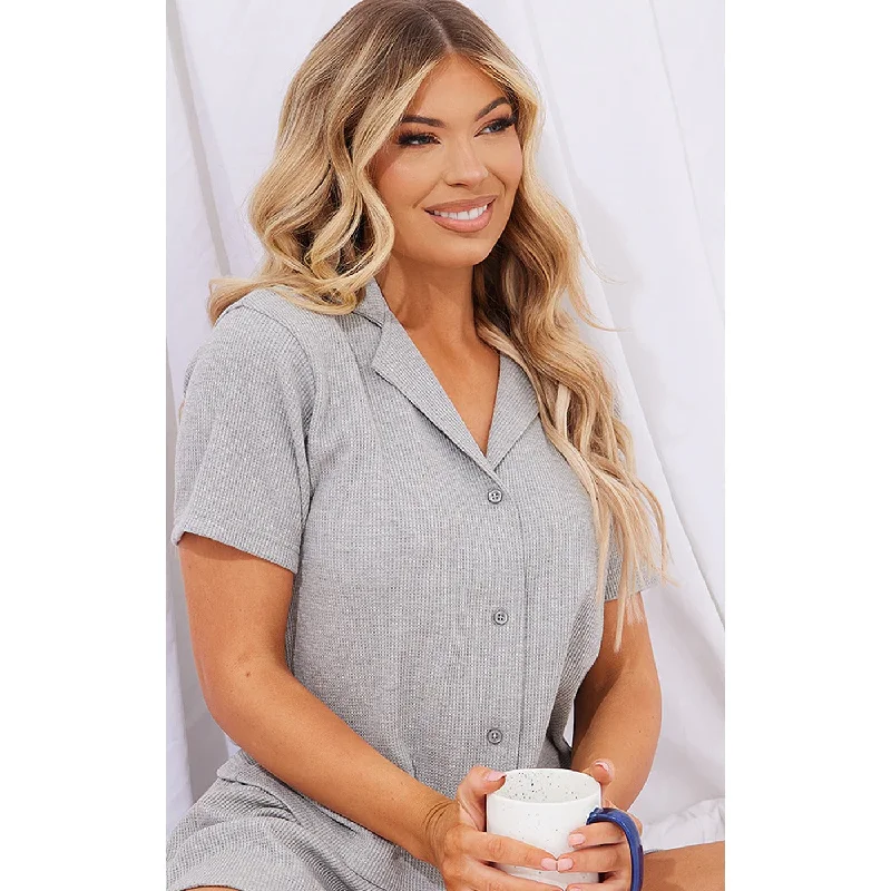 Online Only Grey Button Up Cardigan