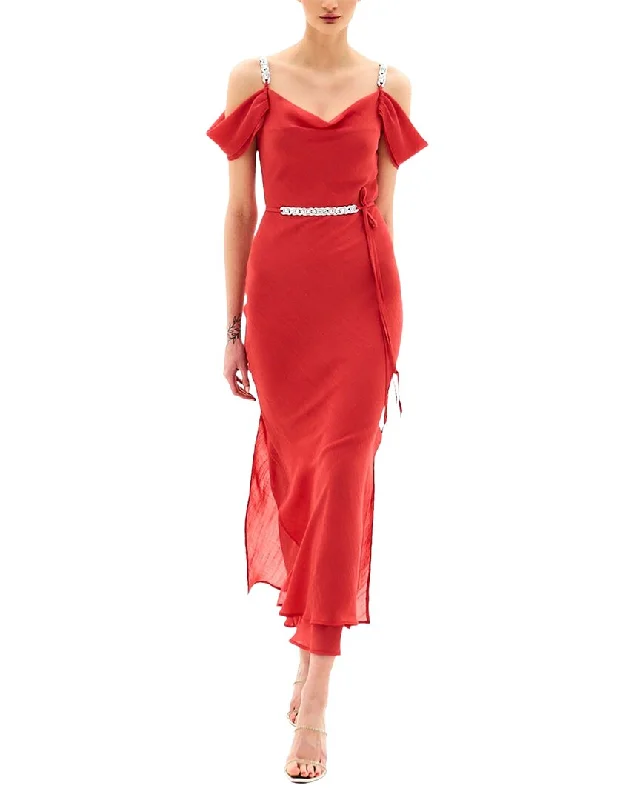 Amazing Deals BGL Silk-Blend Midi Dress