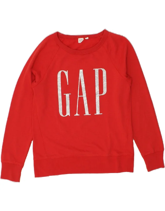 The Best Prices GAP Womens Graphic Sweatshirt Jumper UK 10 Small Red Cotton