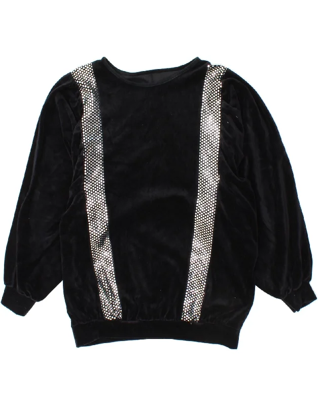 Limited Availability VINTAGE Womens Fleece Jumper UK 20 2XL Black Colourblock