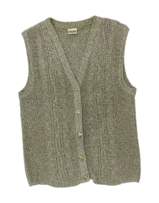 Closeout Sale VINTAGE Womens Oversized Sleeveless Cardigan Sweater UK 10 Small Green Closeout Sale VINTAGE Womens Oversized Sleeveless Cardigan Sweater UK 10 Small Green