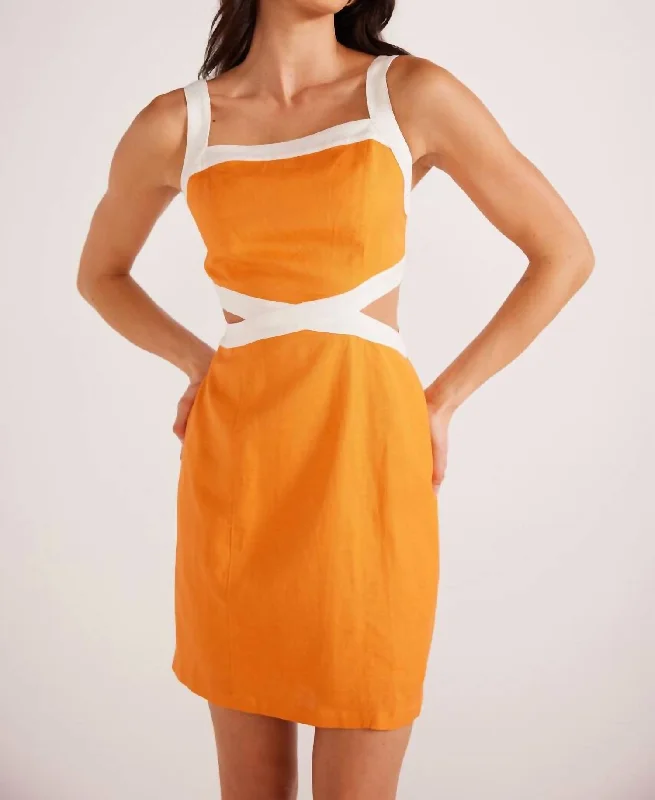 Best Bargains Jacques Contrast Mini Dress In Orange