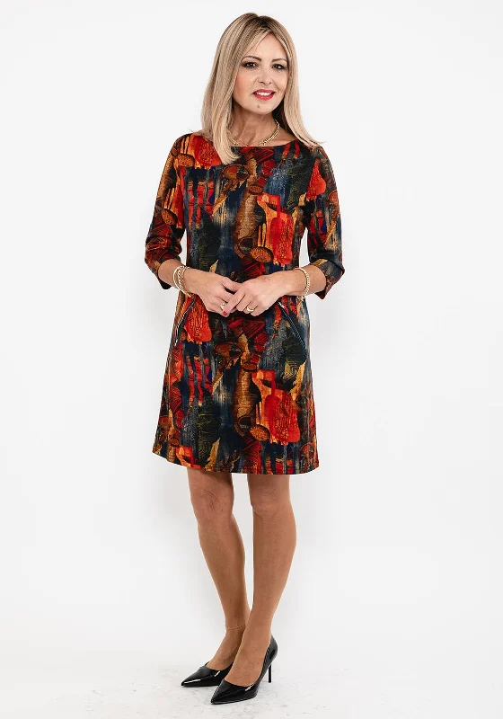 Reduced Prices Seventy1 Abstract Design Mini Dress, Red Multi