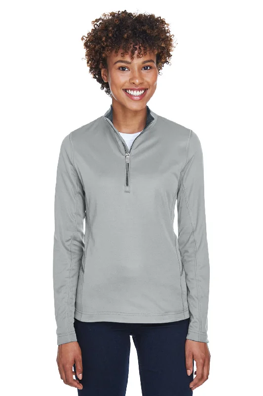 Unmissable Offer UltraClub Womens Cool & Dry Moisture Wicking 1/4 Zip Sweatshirt w/ Pocket - Grey