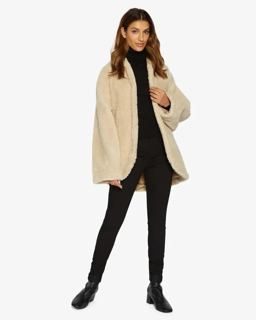 Deal Alert Open Front Belted Teddy Coat (1917)