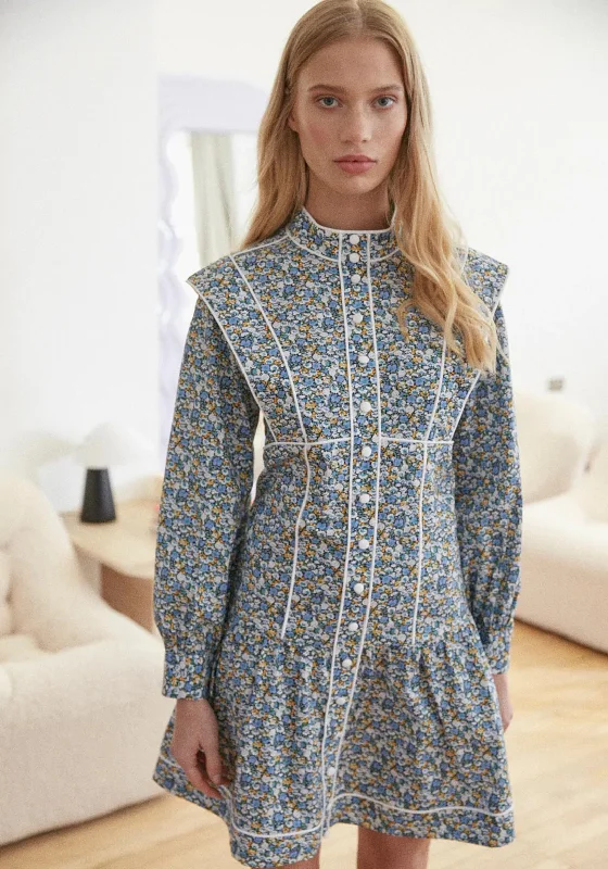 Price Rollback Jovonna Gracen Ditsy Floral Mini Dress, Blue Multi