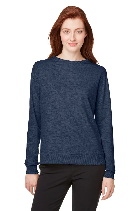 Incredible Offers Puma Womens Cloudspun Moisture Wicking Crewneck Sweatshirt - Heather Navy Blue