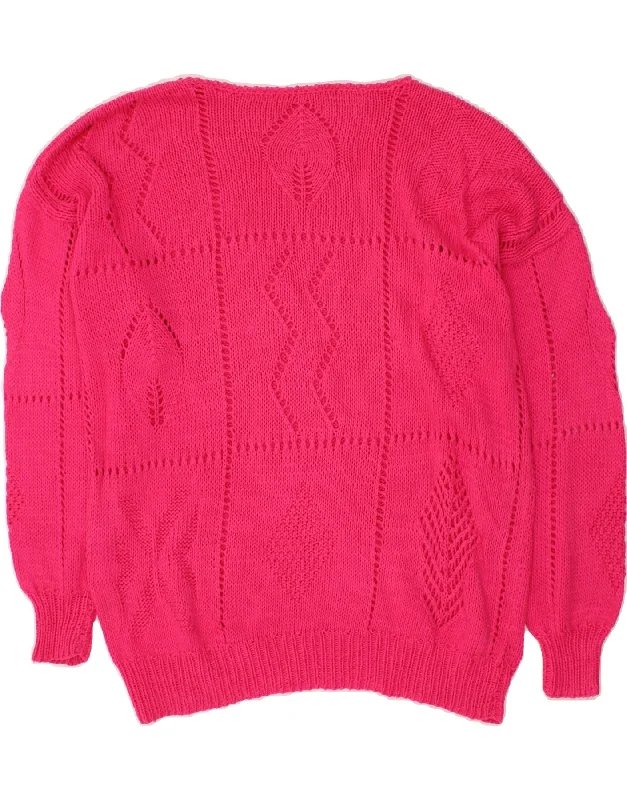Price Rollback VINTAGE Womens Boat Neck Jumper Sweater UK 18 XL Pink