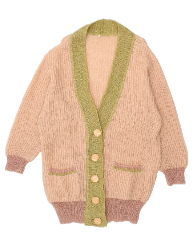 Weekend Deal VINTAGE Womens Longline Cardigan Sweater IT 44 Medium Pink Colourblock Weekend Deal VINTAGE Womens Longline Cardigan Sweater IT 44 Medium Pink Colourblock
