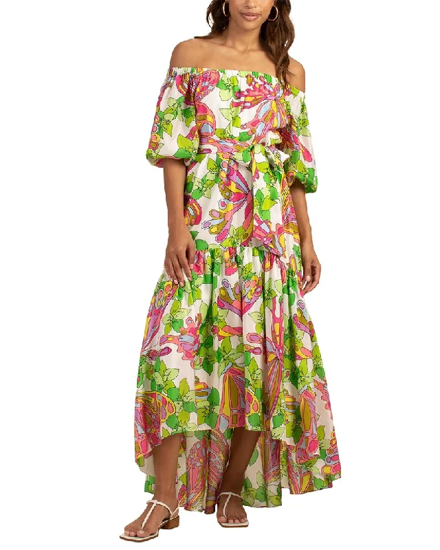 Crazy Deals Trina Turk Eye Popping Silk Midi Dress