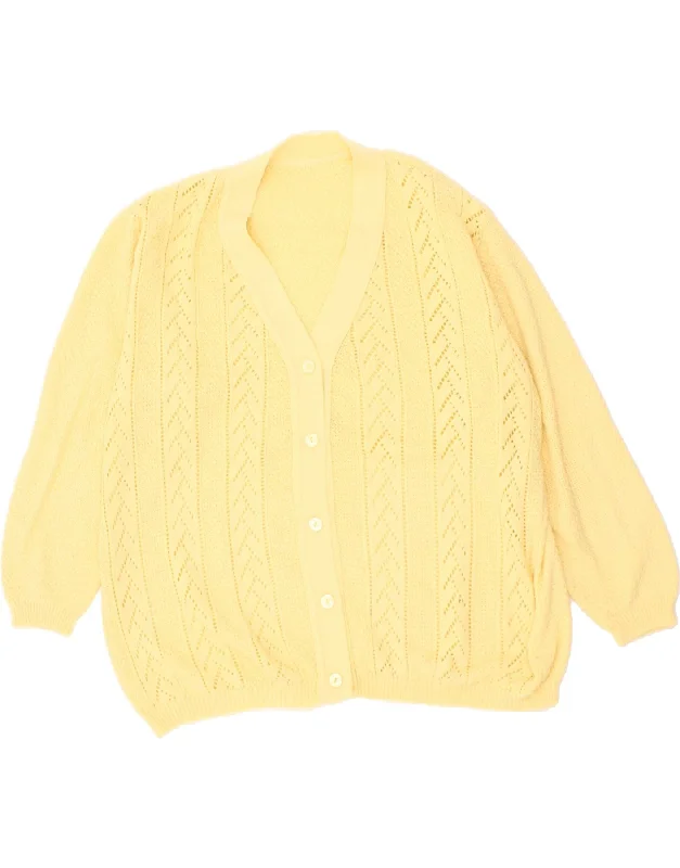Limited Stock VINTAGE Womens Cardigan Sweater UK 22 3XL Yellow