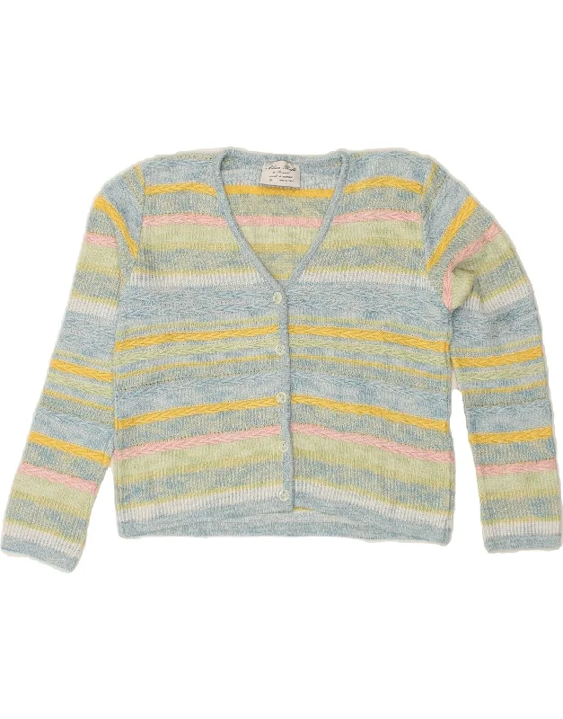 Great Deals VINTAGE Womens Crop Cardigan Sweater IT 44 Medium Multicoloured Striped