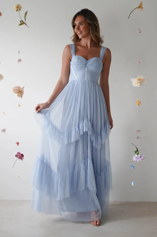 Epic Deals Palama Shimmer Tulle Maxi Dress | Blue