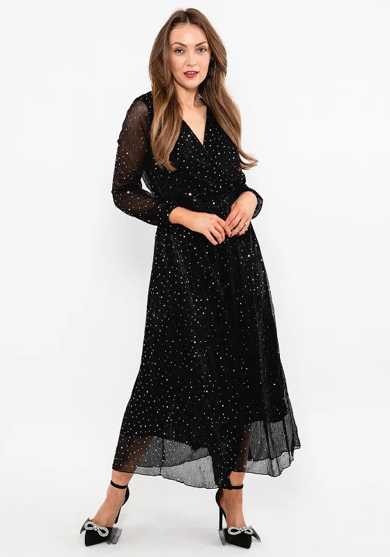 The Best Prices Seventy1 Metallic Dot Shimmer Maxi Dress, Black