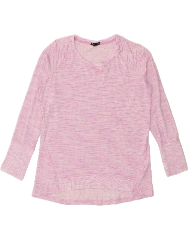 Shop and Save CHAMPION Womens Sweatshirt Jumper UK 16 Large Pink Rayon