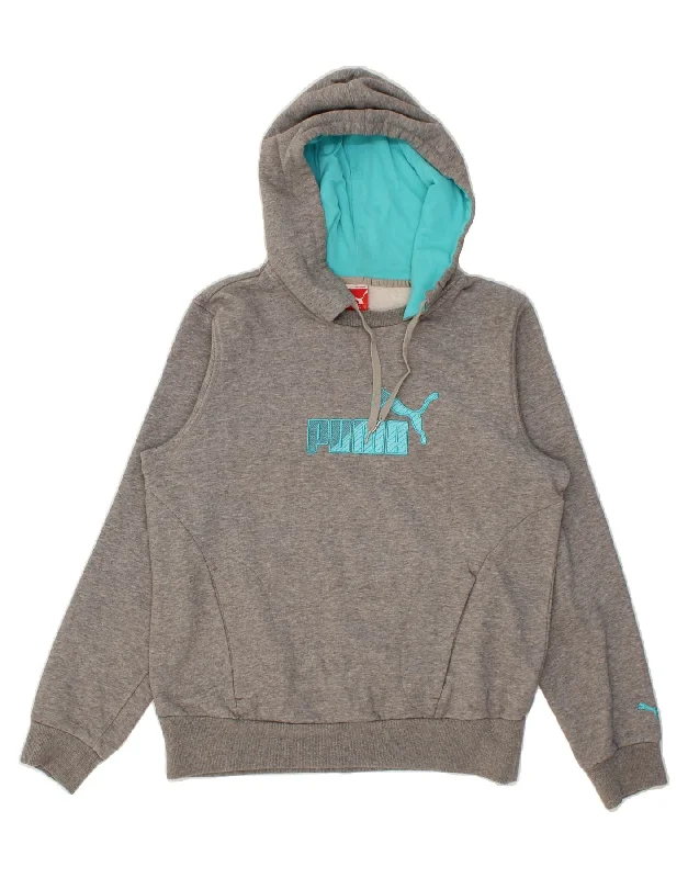 Major Savings PUMA Womens Graphic Hoodie Jumper UK 16 Large  Grey Cotton