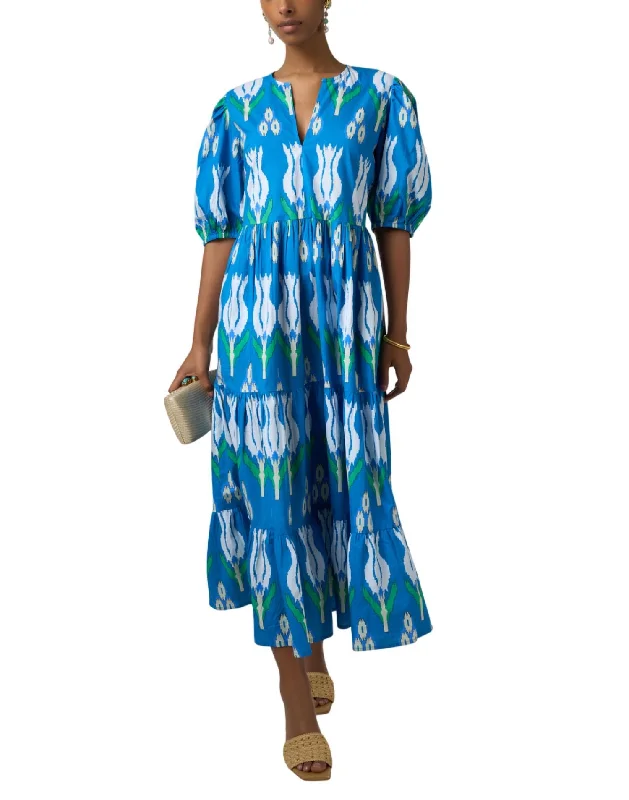YEAR-End Sale Printed Tulip Maxi Dress In Blue