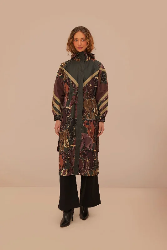 Super Sale Elephants Maxi Raincoat