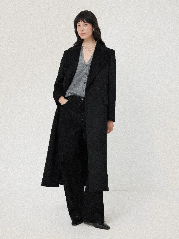 Seasonal Clearance Wool Maxi City Coat | Black