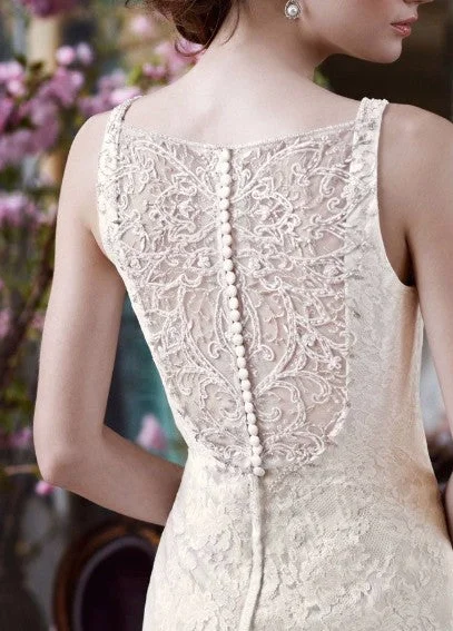 Clearance Items David's Bridal All Over Lace Tank Gown with Illusion Back