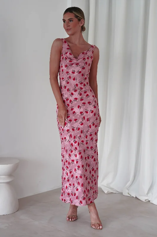 Online Only Ashley Floral Print Maxi Dress | Pink