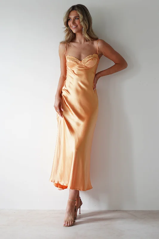 Unmissable Offer Ricci Soft Satin Maxi Dress | Melon