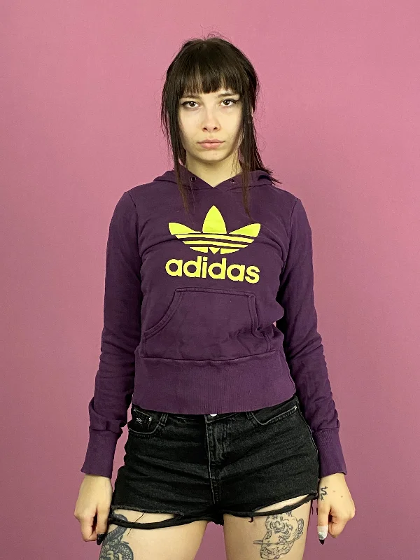 YEAR-End Clearance Adidas Vintage Women's Hoodie - S Purple Cotton Blend