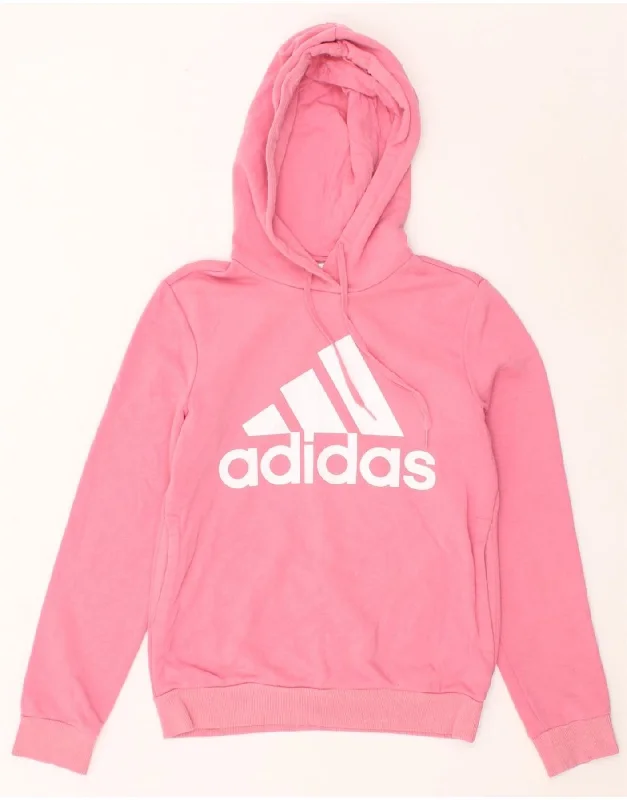 Price Fest ADIDAS Womens Graphic Hoodie Jumper UK 12 Medium Pink