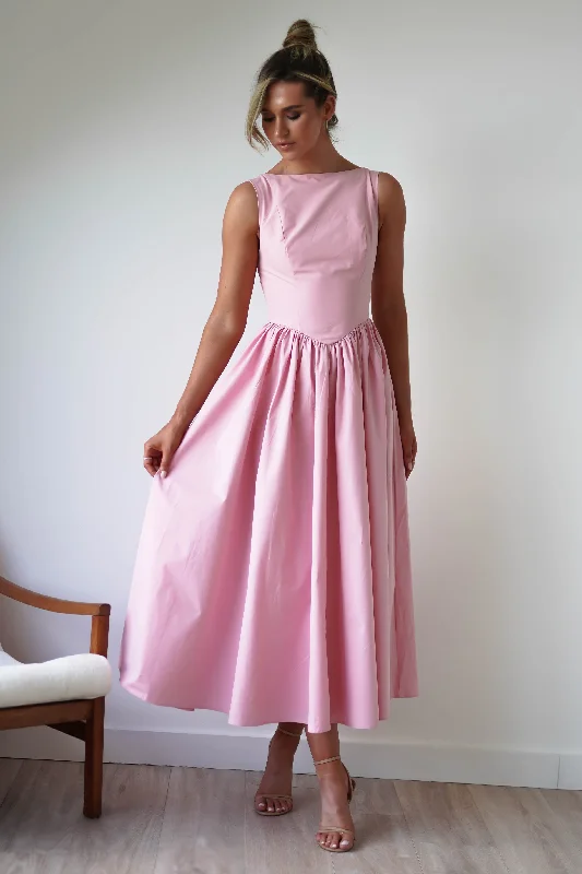 Blowout Sale Lanelle Cotton Midaxi Dress | Pink