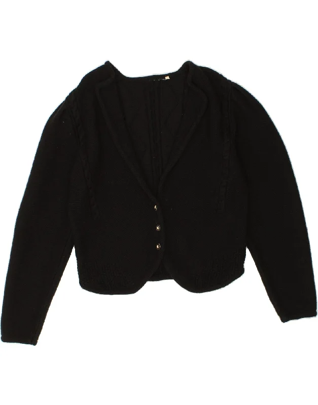 TIME-Limited Offer VINTAGE Womens Crop Cardigan Sweater UK 12 Medium Black