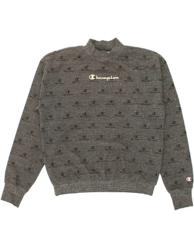 Massive Deals CHAMPION Womens Graphic Sweatshirt Jumper UK 10 Small Grey Cotton