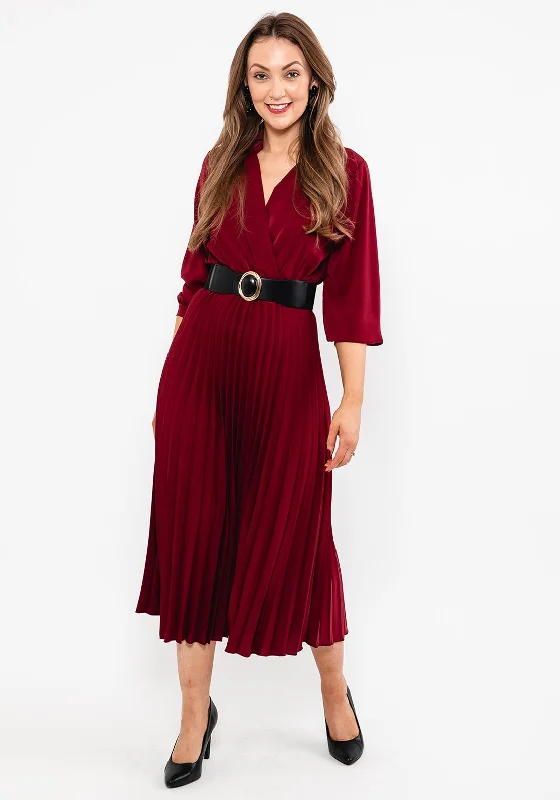 Shop and Save Seventy1 Pleated Maxi Dress, Burgundy
