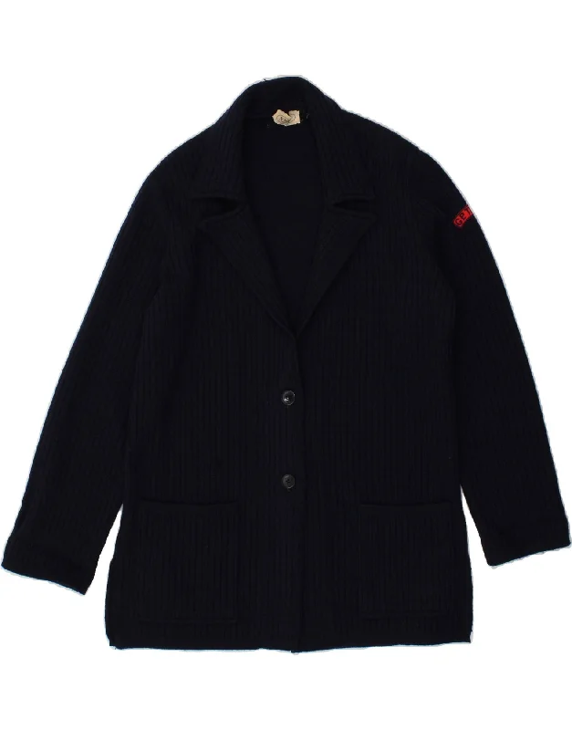 Deal Dash VINTAGE Womens Cardigan Sweater UK 14 Large Navy Blue