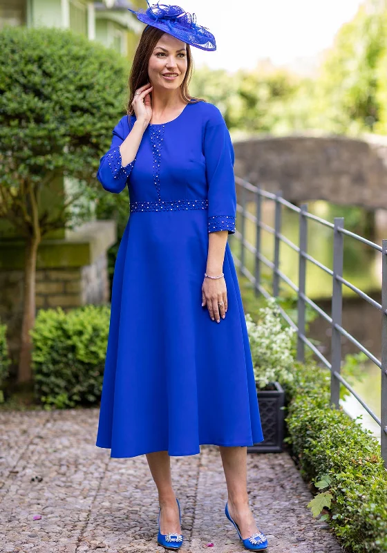 New Deals Lizabella Pearl & Diamante Detail Maxi Dress, Royal Blue