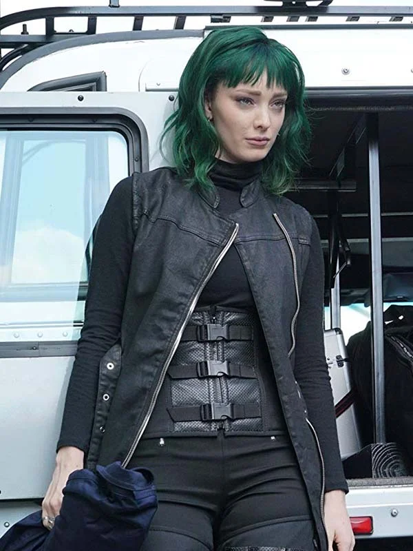 Deep Discounts The Gifted Lorna Dane Sleeveless Black Leather Coat