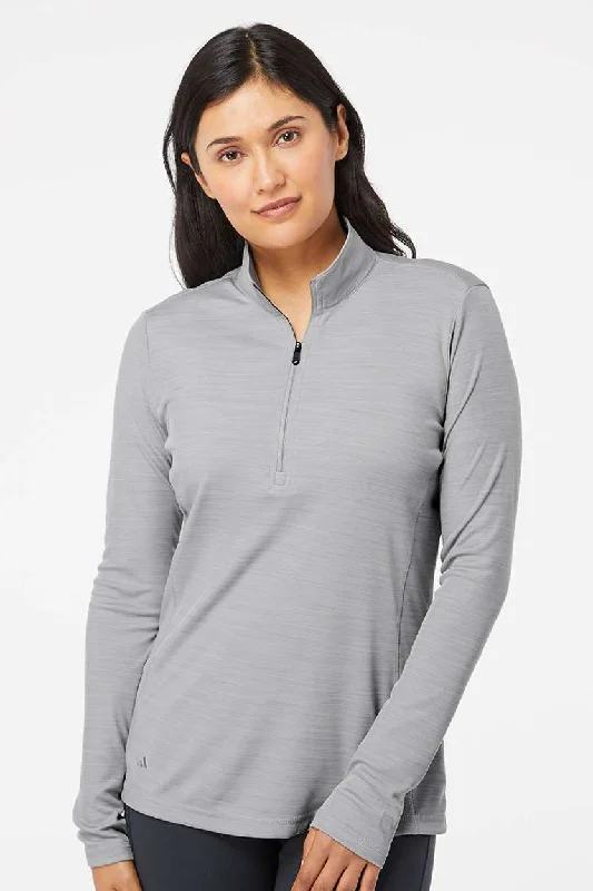Crazy Deals Adidas Womens Moisture Wicking 1/4 Zip Sweatshirt - Mid Grey Melange