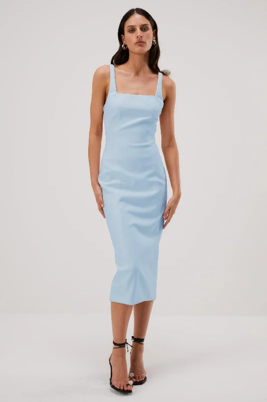 Blowout Deals Misha Beck Bonded Midi Dress - Sky Blue