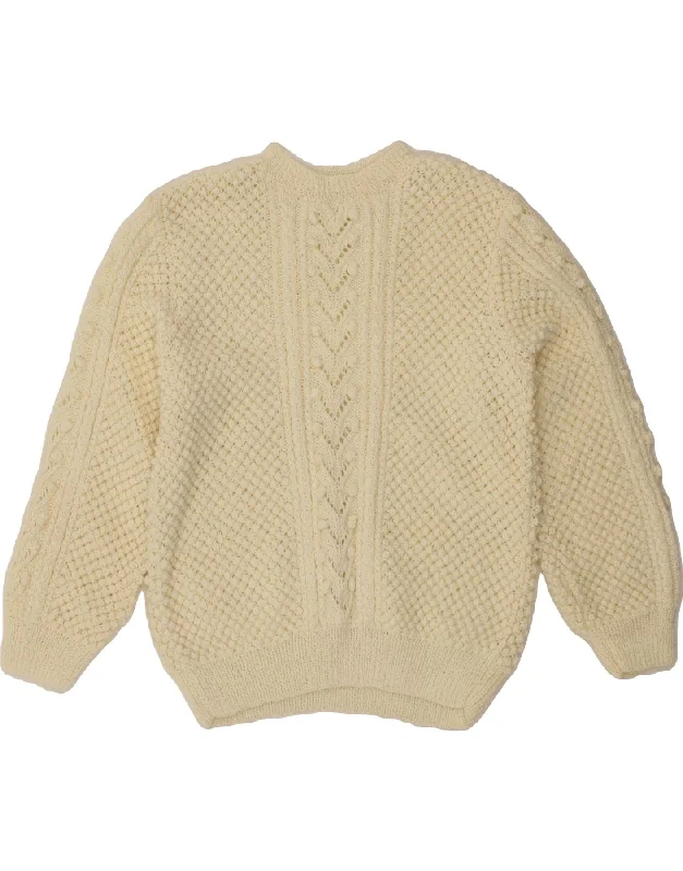 New Deals VINTAGE Womens Crew Neck Jumper Sweater UK 12 Medium Off White