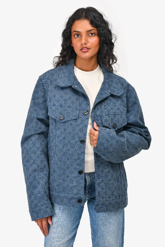 Major Savings Louis Vuitton 2019 Blue Monogram Denim Jacket Size 50 Mens