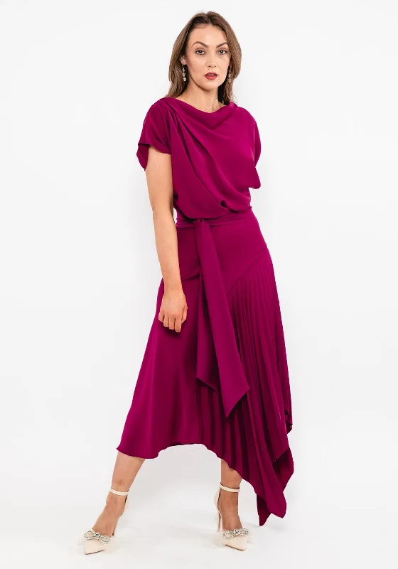 Super Savings Kevan Jon Mila Pleat Drape Maxi Dress, Mulberry