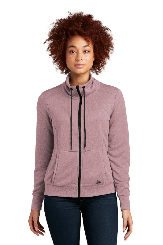 Reduced Prices New Era Womens Performance Terry Full Zip Sweatshirt w/ Pockets - Heather Dusty Mauve