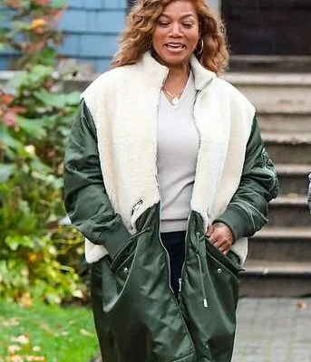 Don't Wait The Equalizer Queen Latifah Green & White Coat