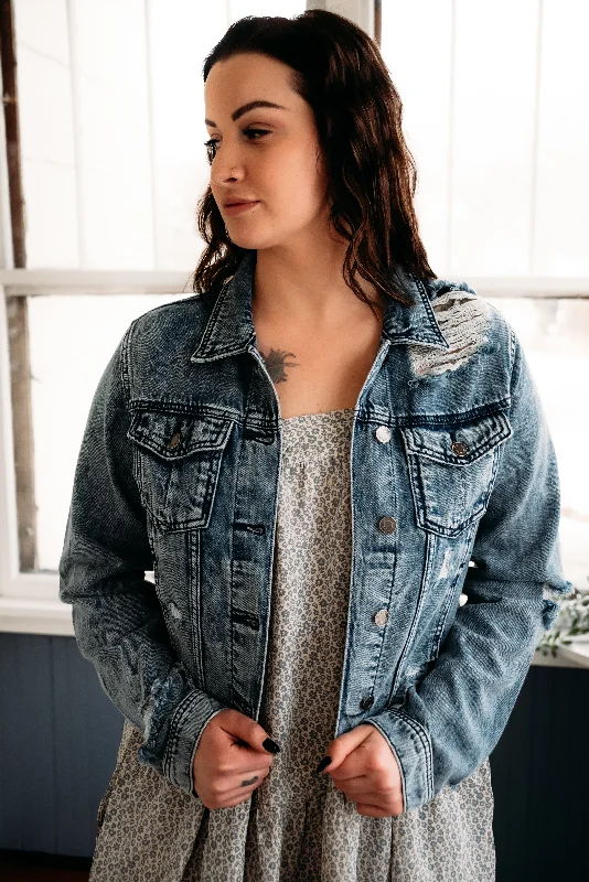 Best Seller Cello Distressed Denim Jacket *FINAL SALE*