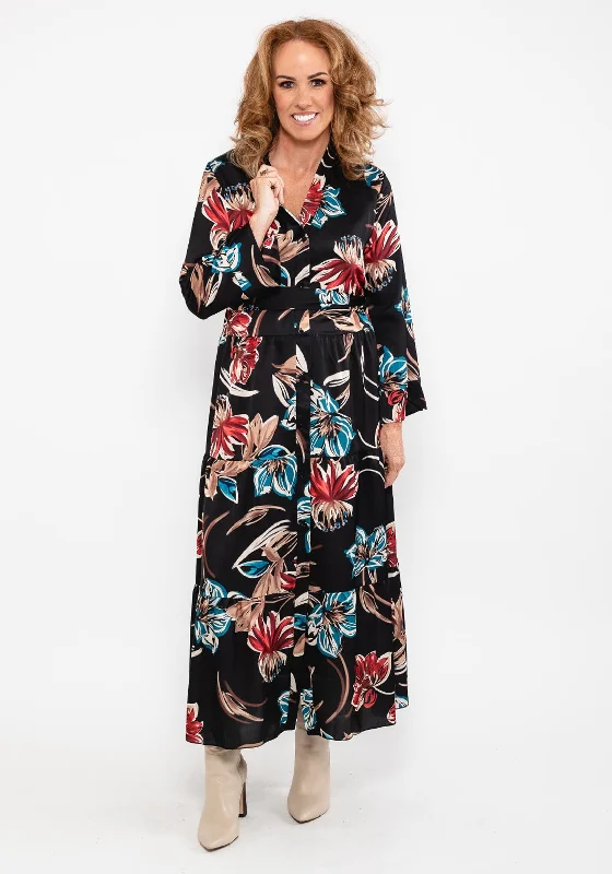 Deal Dash Seventy1 Kimono Style Maxi Dress, Black